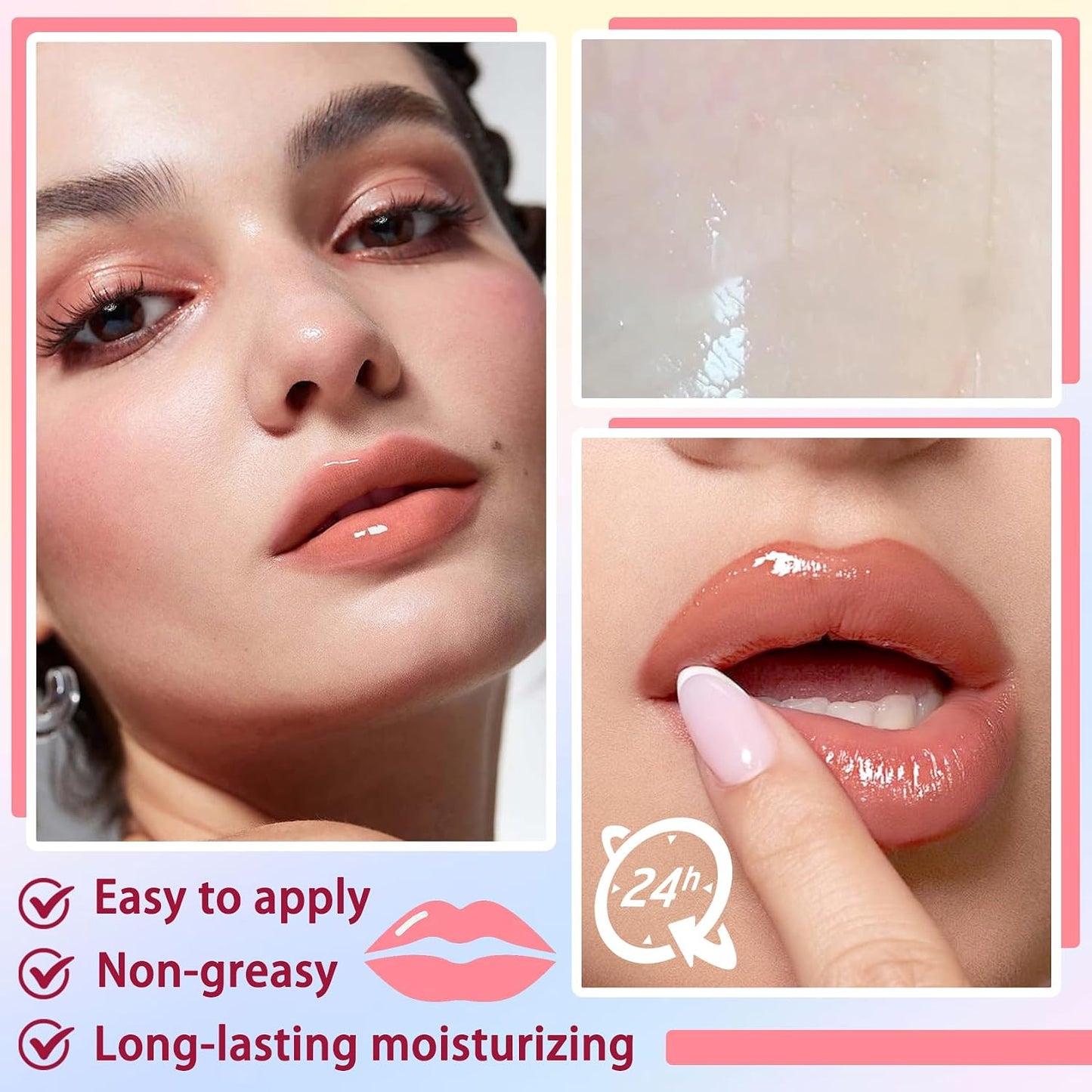 Indulge Your Lips with Our 4-Piece Fruit-Flavored Lip Oil Set - Hydrating, Non-Sticky, and Perfect for Every Occasion!