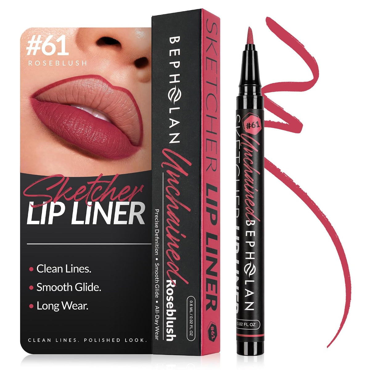 BEPHOLAN All-Day Waterproof Liquid Lip Liner and Stain - Precision Application for Beautiful Lips