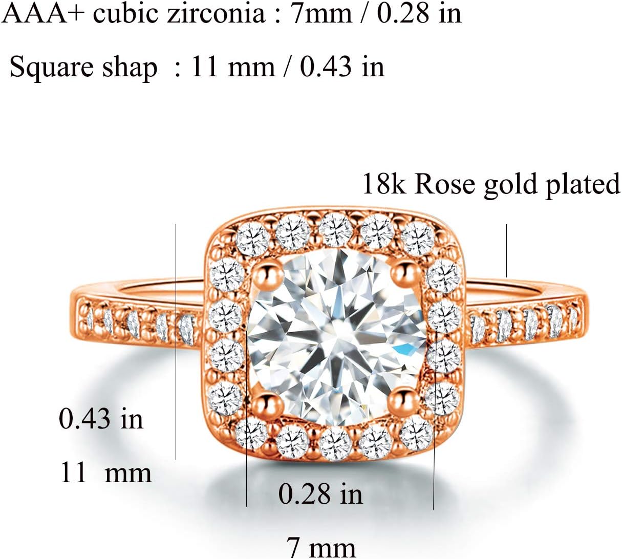 Elevate Your Elegance with the Gemsme Women's 18K Rose Gold Plated Halo Jewelry Set - Stunning Necklace, Earrings, and Ring for Every Occasion
