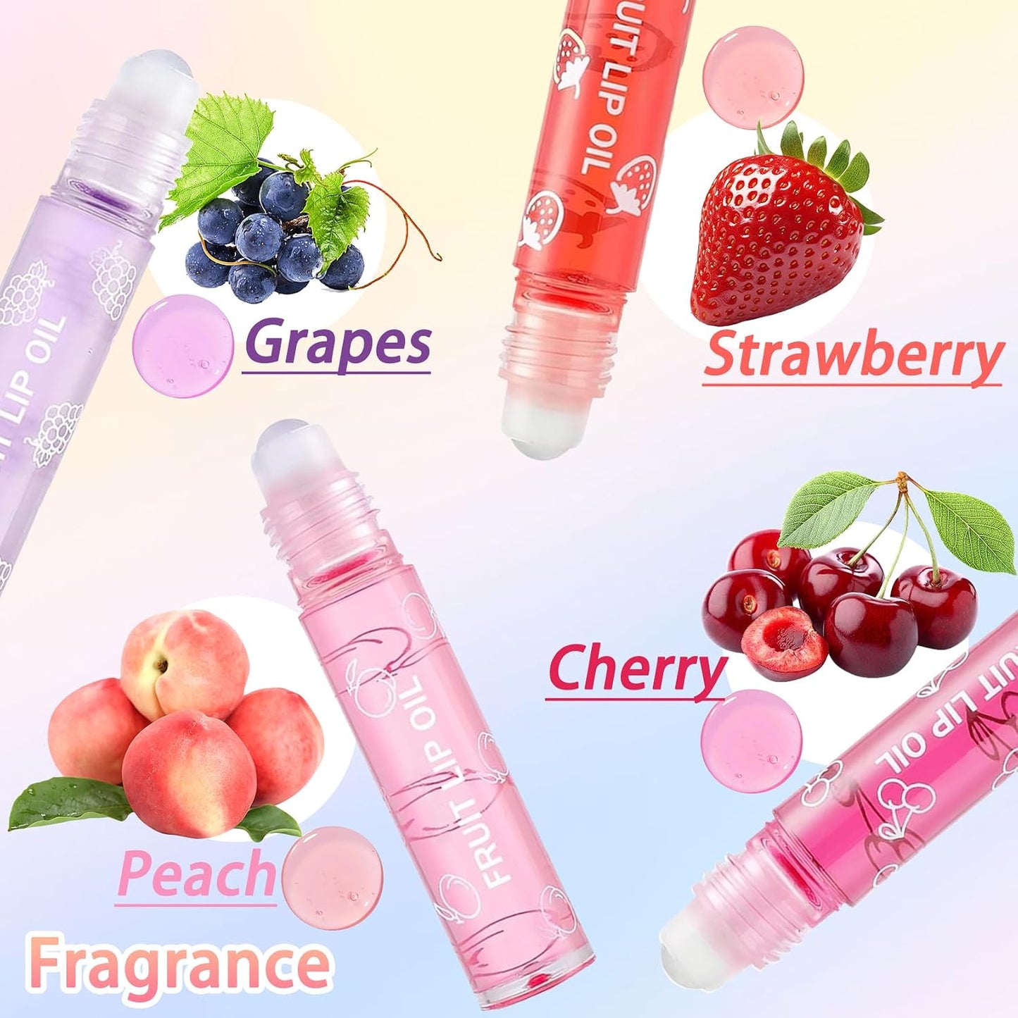 Indulge Your Lips with Our 4-Piece Fruit-Flavored Lip Oil Set - Hydrating, Non-Sticky, and Perfect for Every Occasion!
