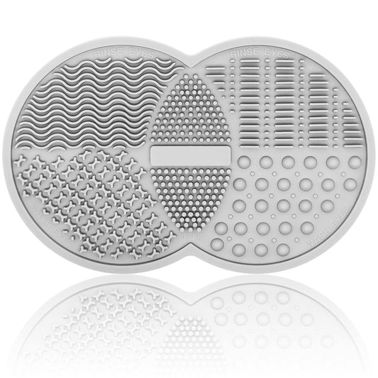 Revolutionary Silicone Cleaner Mat for Makeup Brushes and Sponges - Effortless Hygiene in Gray