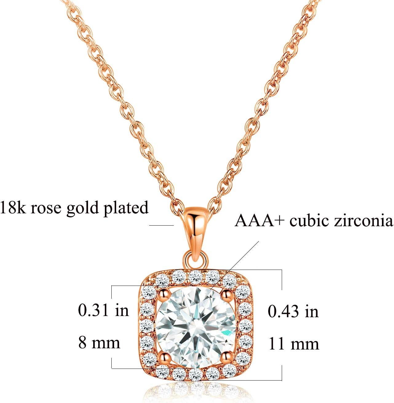 Elevate Your Elegance with the Gemsme Women's 18K Rose Gold Plated Halo Jewelry Set - Stunning Necklace, Earrings, and Ring for Every Occasion