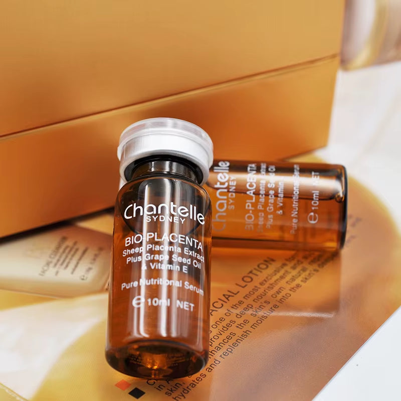 Australia Chantelle Gold Bioplacenta Serum 10ml - Pure Ovine Placenta with Grape Seed Extract for Age Spots, Pigmentation, Scars, and Enhanced Skin Radiance
