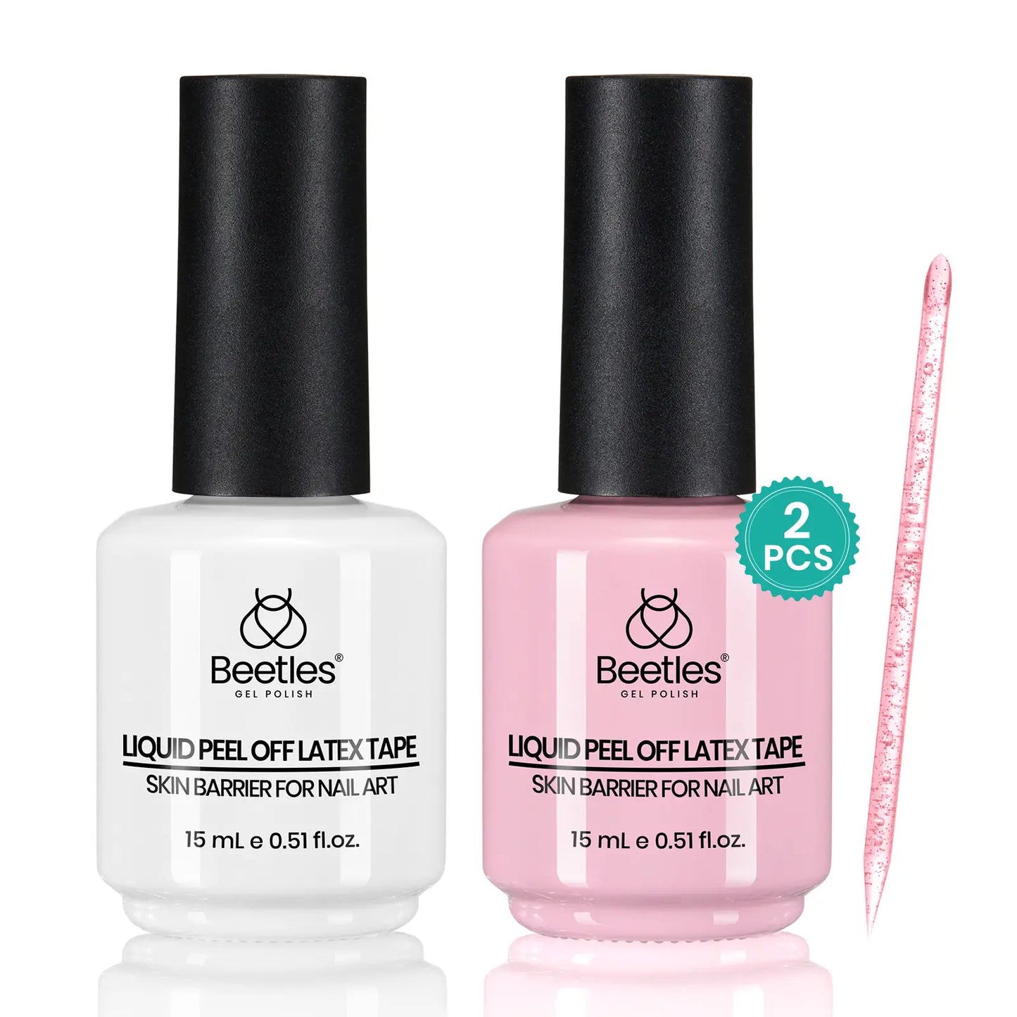 Beetles Liquid Latex for Nail- Peel off Nail Polish Cuticle Guard with Plastic Nail Care Stick Nails Design Air-Dry Liquid Latex Barrier for Protector Fingers
