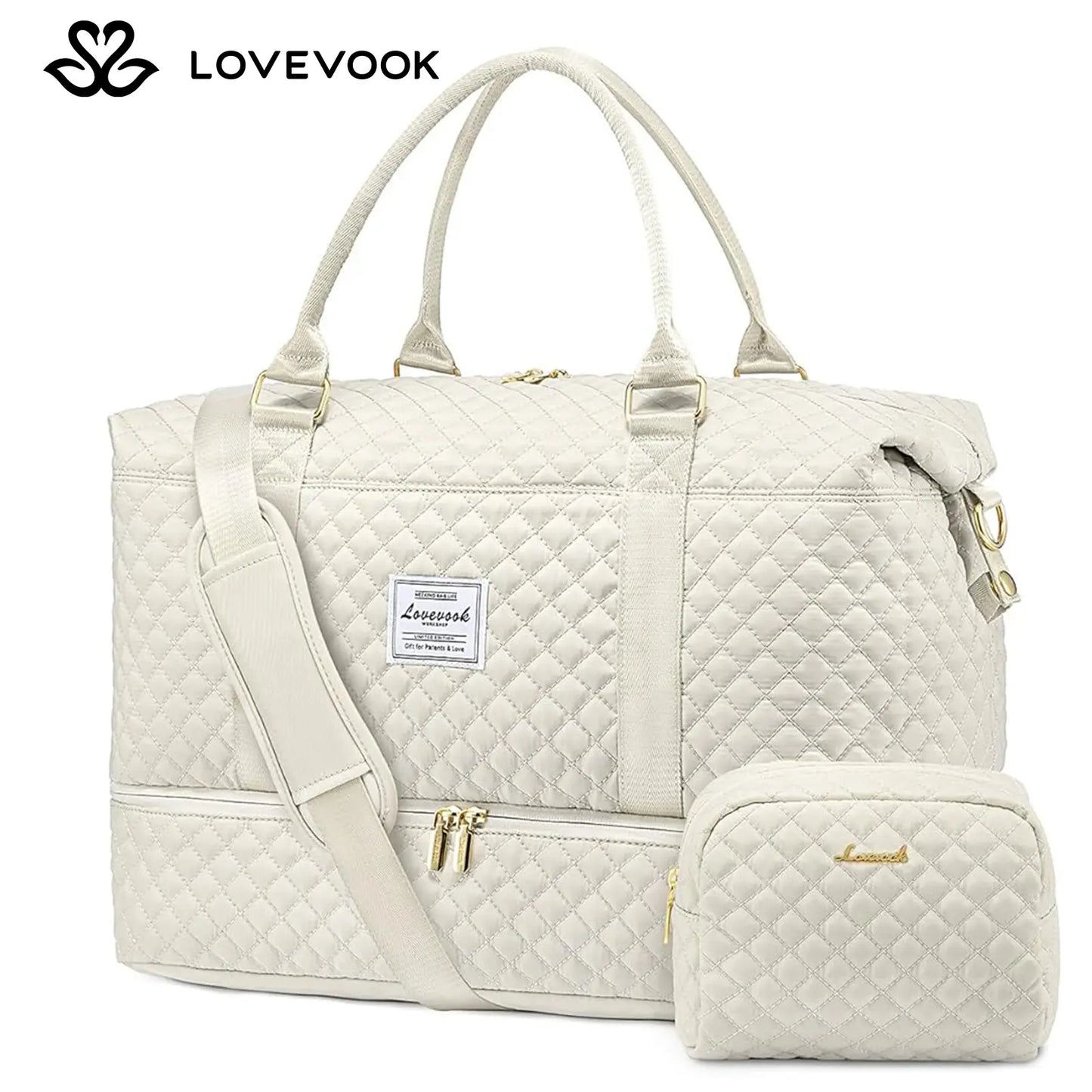 LOVEVOOK Weekender Bag Travel Duffel Bag with Shoe Compartment and Toiletry Bag for Women, Hospital Bag for Mom, Carry on Overnight Bag, Travel Essentials. Tiktokshopbacktoschool