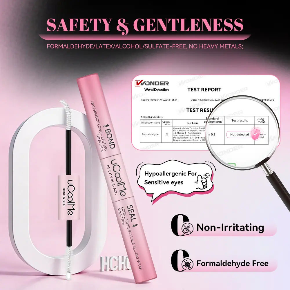 Ucoolme [New Upgrade] 2-In-1 Bond & Seal Waterproof Lash Cluster Glue - Strong-Hold, Beginner-Friendly Cosmetic Adhesive with Included Makeup Remover, Beauty Products, Eyelash Clusters, Waterproof Lash Clusters,Sunscreen