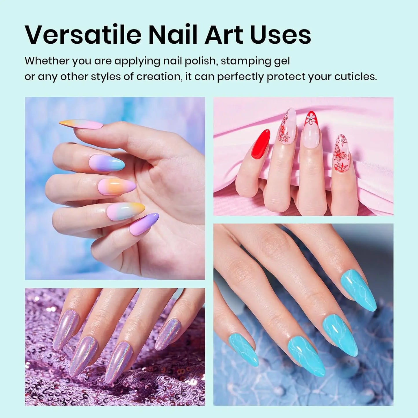 Beetles Liquid Latex for Nail- Peel off Nail Polish Cuticle Guard with Plastic Nail Care Stick Nails Design Air-Dry Liquid Latex Barrier for Protector Fingers