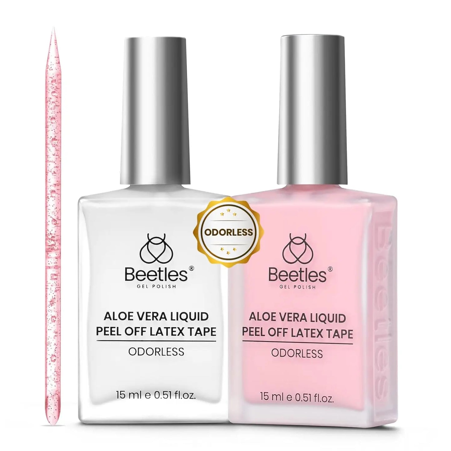 Beetles Liquid Latex for Nail- Peel off Nail Polish Cuticle Guard with Plastic Nail Care Stick Nails Design Air-Dry Liquid Latex Barrier for Protector Fingers