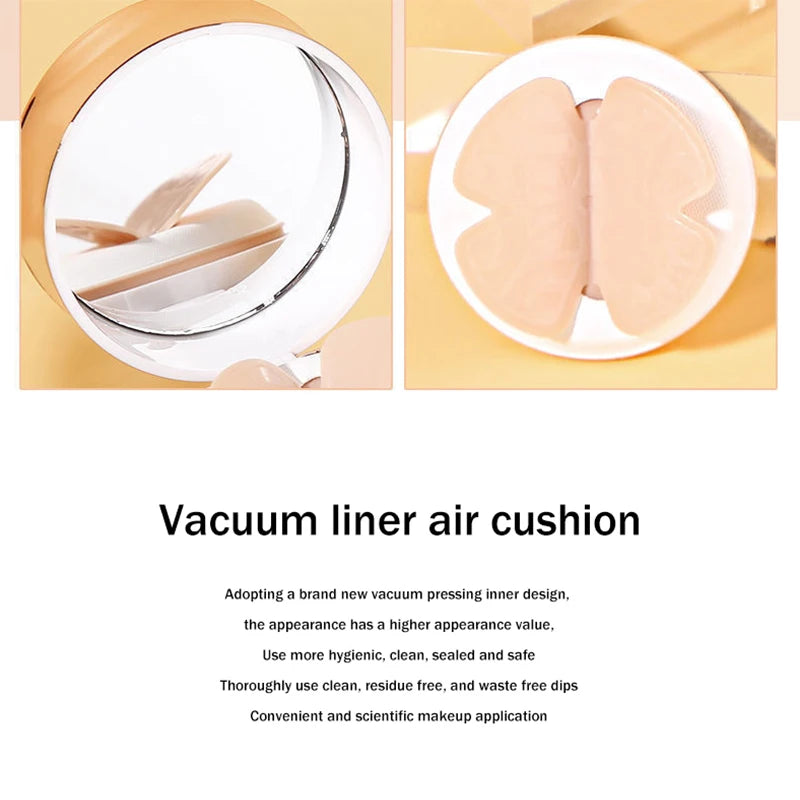 Air Cushion BB Cream Moisturizing Foundation Concealer Whitening Oil-Control Waterproof Butterfly Powder Puff Makeup Cosmetics