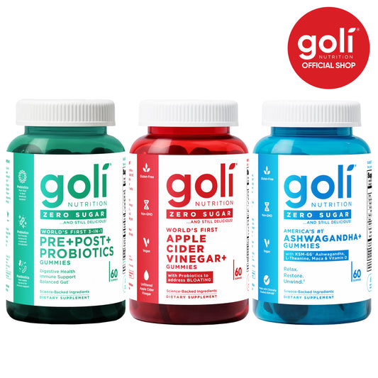 Zero Sugar Best Seller Trio - World'S First 3-In-1 Pre, Post, Probiotic, Apple Cider Vinegar with Vitamin B12 and Probiotics to Address Bloating, Ashwagandha & L-Theanine, Vitamin D Gummies. Gluten-Free, Vegan, Non-Gmo & Gelatin-Free