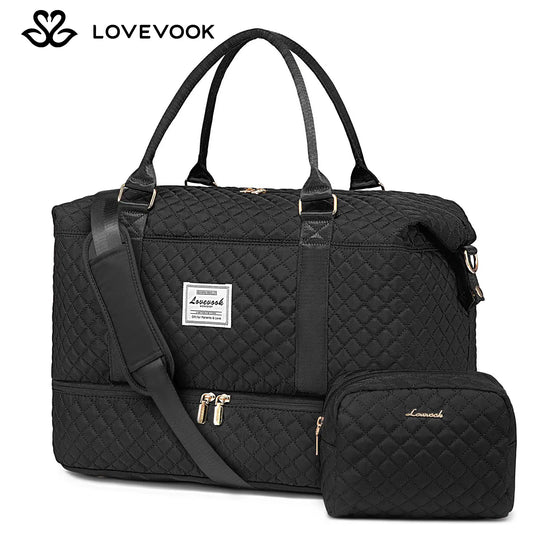 LOVEVOOK Weekender Bag Travel Duffel Bag with Shoe Compartment and Toiletry Bag for Women, Hospital Bag for Mom, Carry on Overnight Bag, Travel Essentials. Tiktokshopbacktoschool