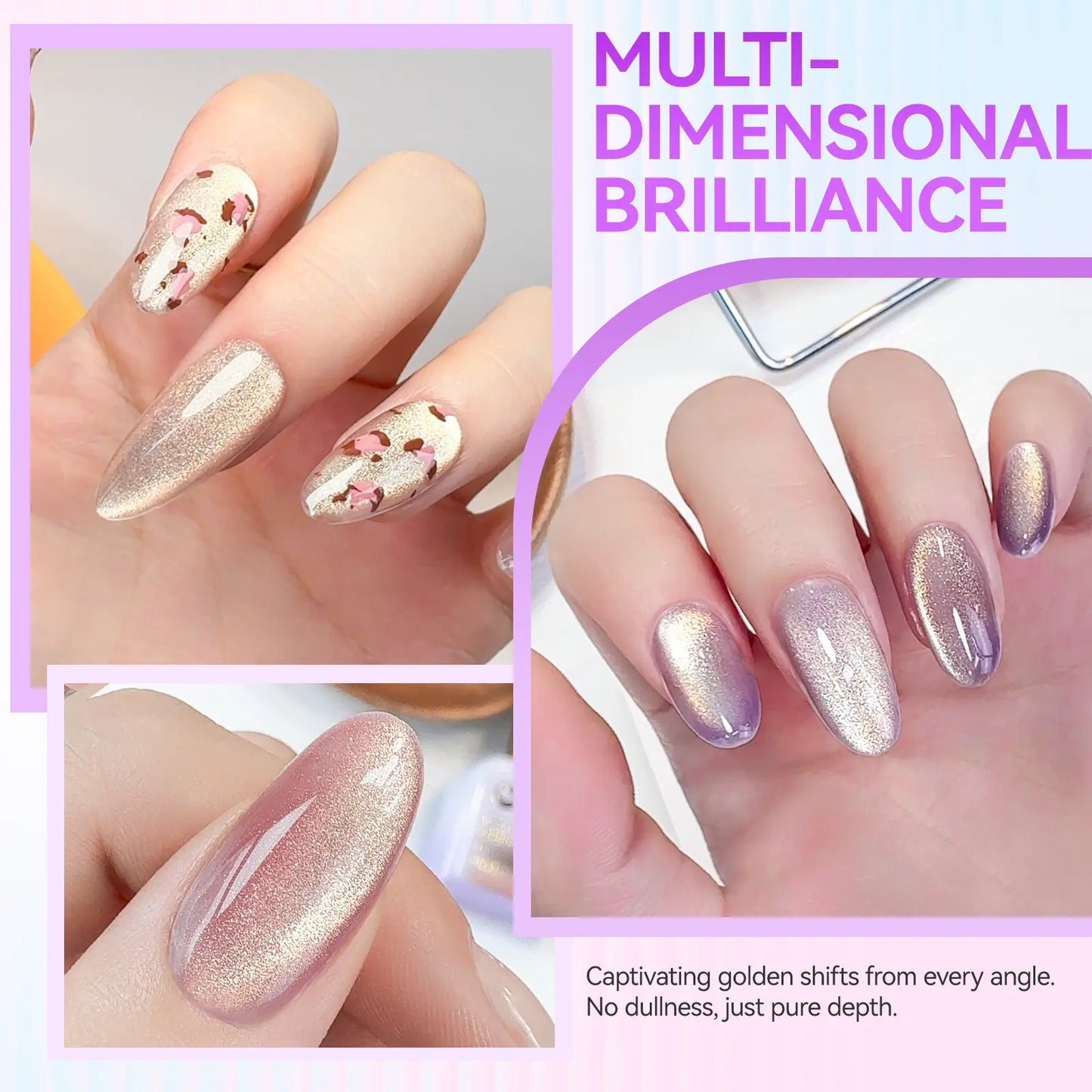 Transform Your Nails with Gelikeec Cat Eye Gel Polish Set - Salon Quality, Chic & Long-Lasting 16Ml