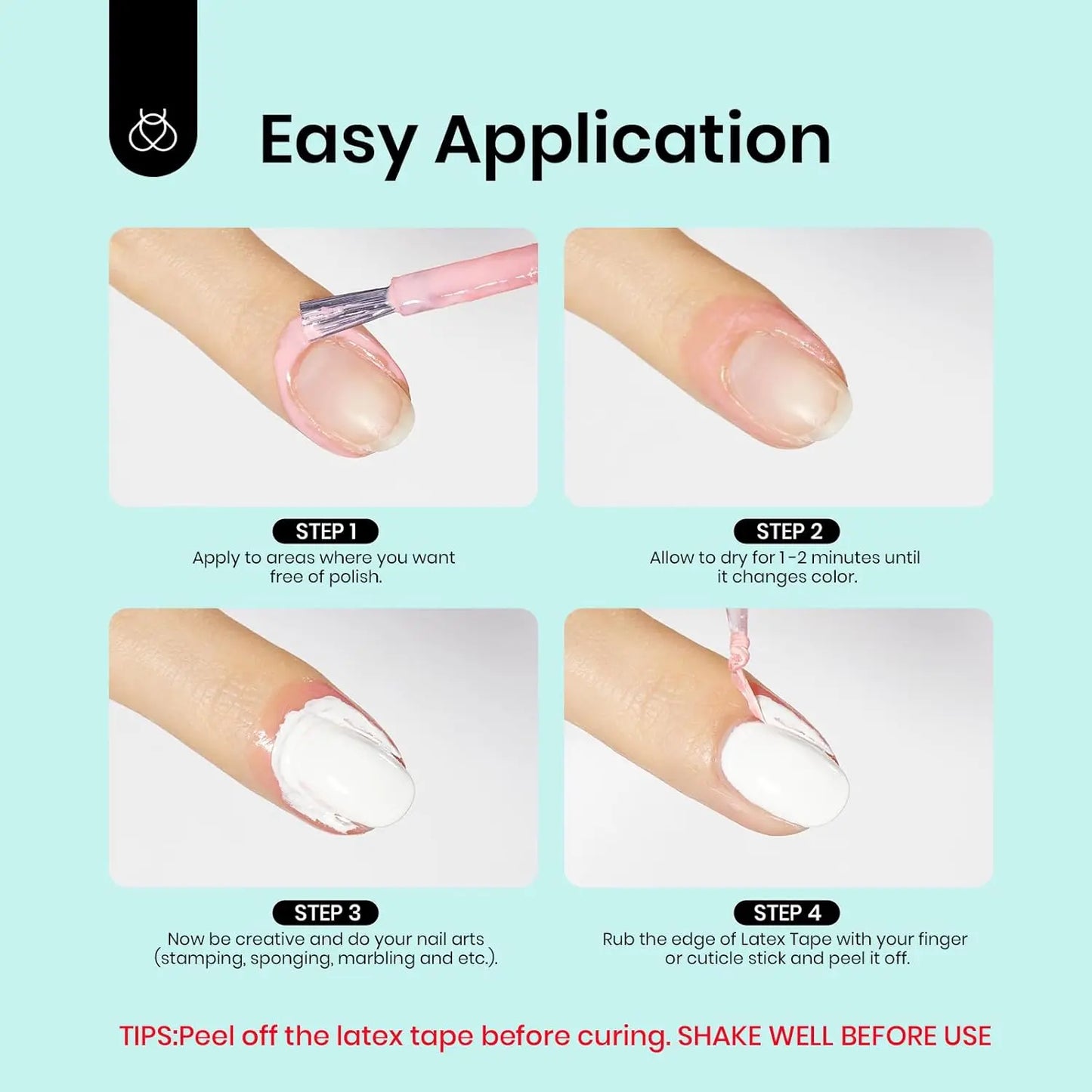 Beetles Liquid Latex for Nail- Peel off Nail Polish Cuticle Guard with Plastic Nail Care Stick Nails Design Air-Dry Liquid Latex Barrier for Protector Fingers