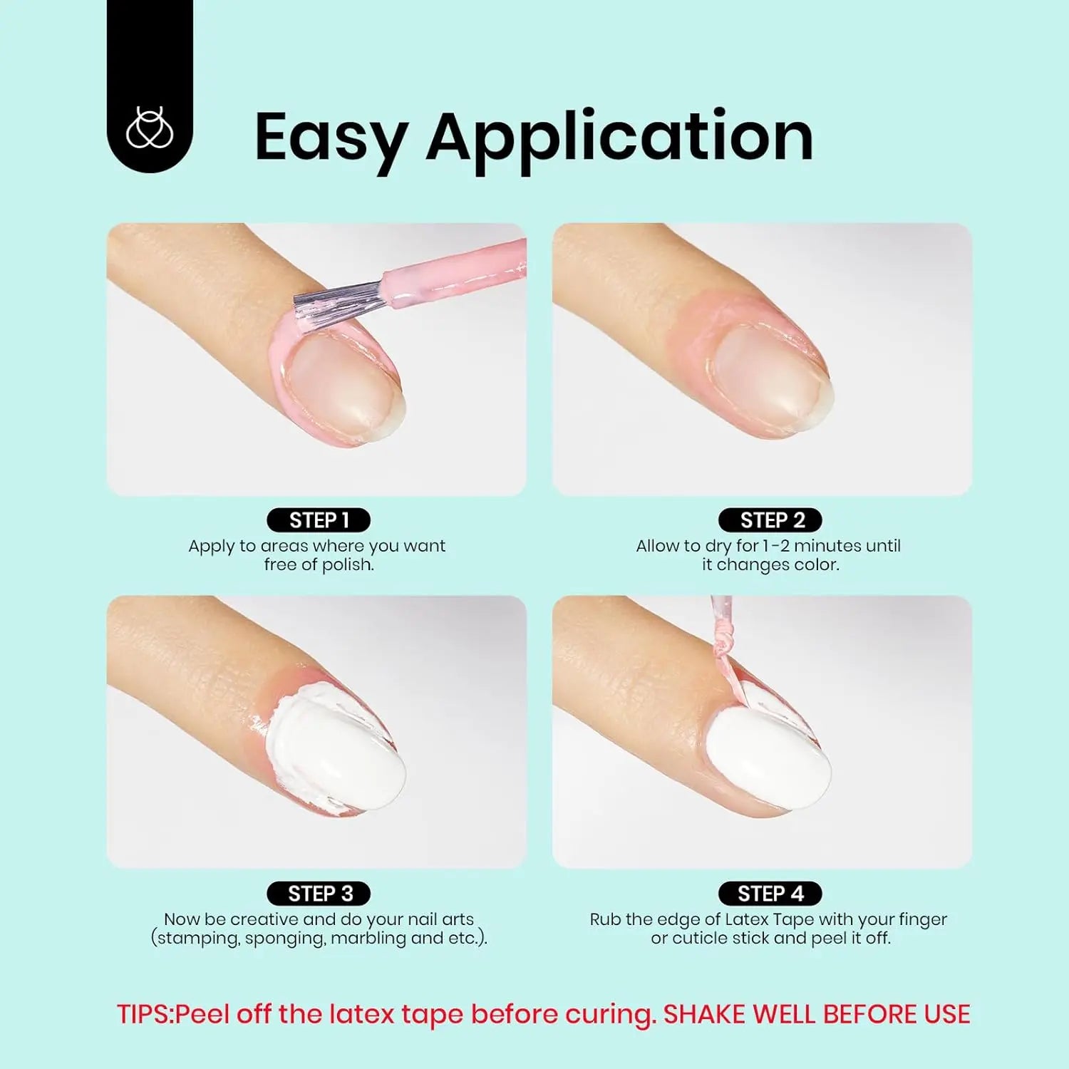 Beetles Liquid Latex for Nail- Peel off Nail Polish Cuticle Guard with Plastic Nail Care Stick Nails Design Air-Dry Liquid Latex Barrier for Protector Fingers