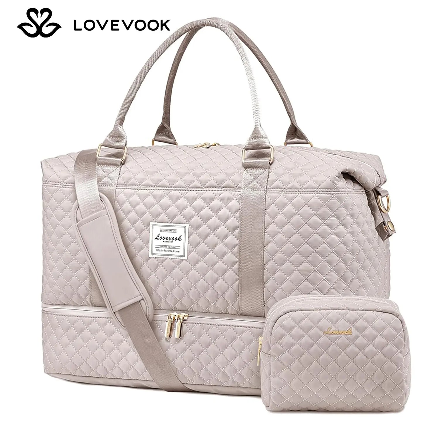 LOVEVOOK Weekender Bag Travel Duffel Bag with Shoe Compartment and Toiletry Bag for Women, Hospital Bag for Mom, Carry on Overnight Bag, Travel Essentials. Tiktokshopbacktoschool