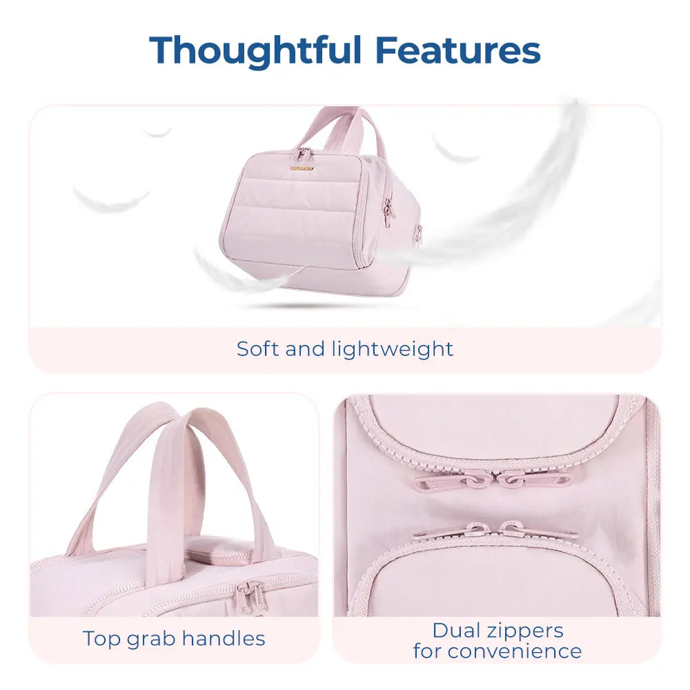 BAGSMART Crush 4-In-1 Puffy Multi-Functional Travel Toiletry Bag for Women Large Capacity Organizer with Handle for Accessories Essentials Toiletries Makeup Organizer Storage Bag Brush Pouch Travel Essentials Tiktokshopsummersale Tiktokshopbacktoschool