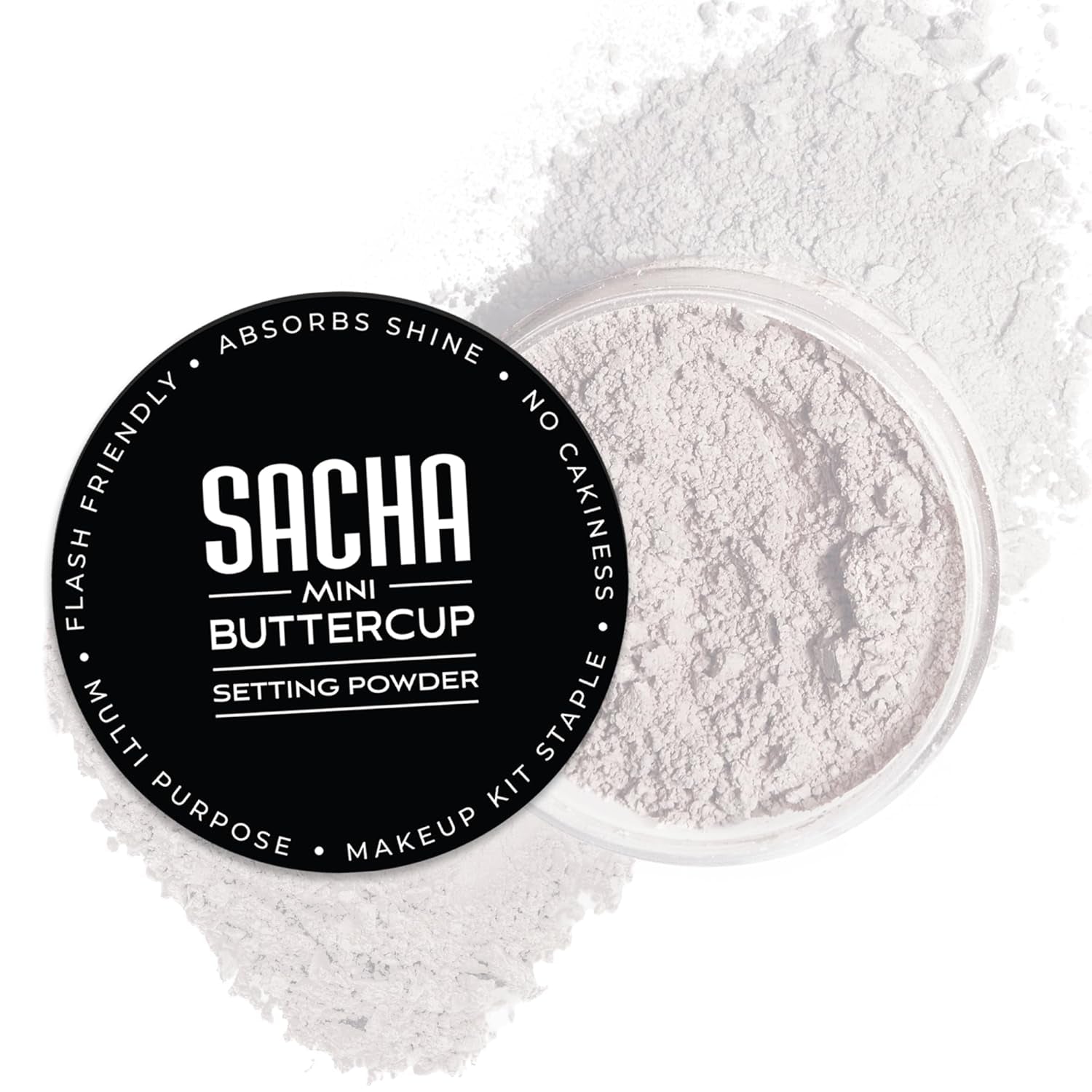 Sacha Buttercup Setting Powder for Medium to Deep Skin Tones – Translucent Loose Face Powder, Flashback-Resistant, Oil Control, Long-Wear Matte Finish (1.75 Oz)