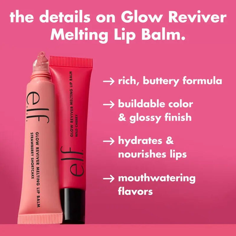 E.L.F. Glow Reviver Melting Lip Balm, Hydrating Lip Balm High-Gloss Shine and Buildable Color 15.4Ml