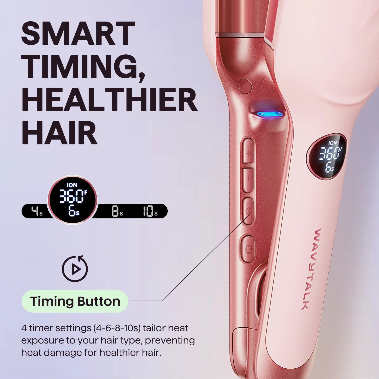 Wavytalk Waver Crimper Hair Tool - Ionic Hair Crimper Iron, Curling Irons for Beach Waves, Dual Voltage, Lightweight, Frizz & Damage Reduction, Travel-Friendly Personal Care Appliance, Hair Tools