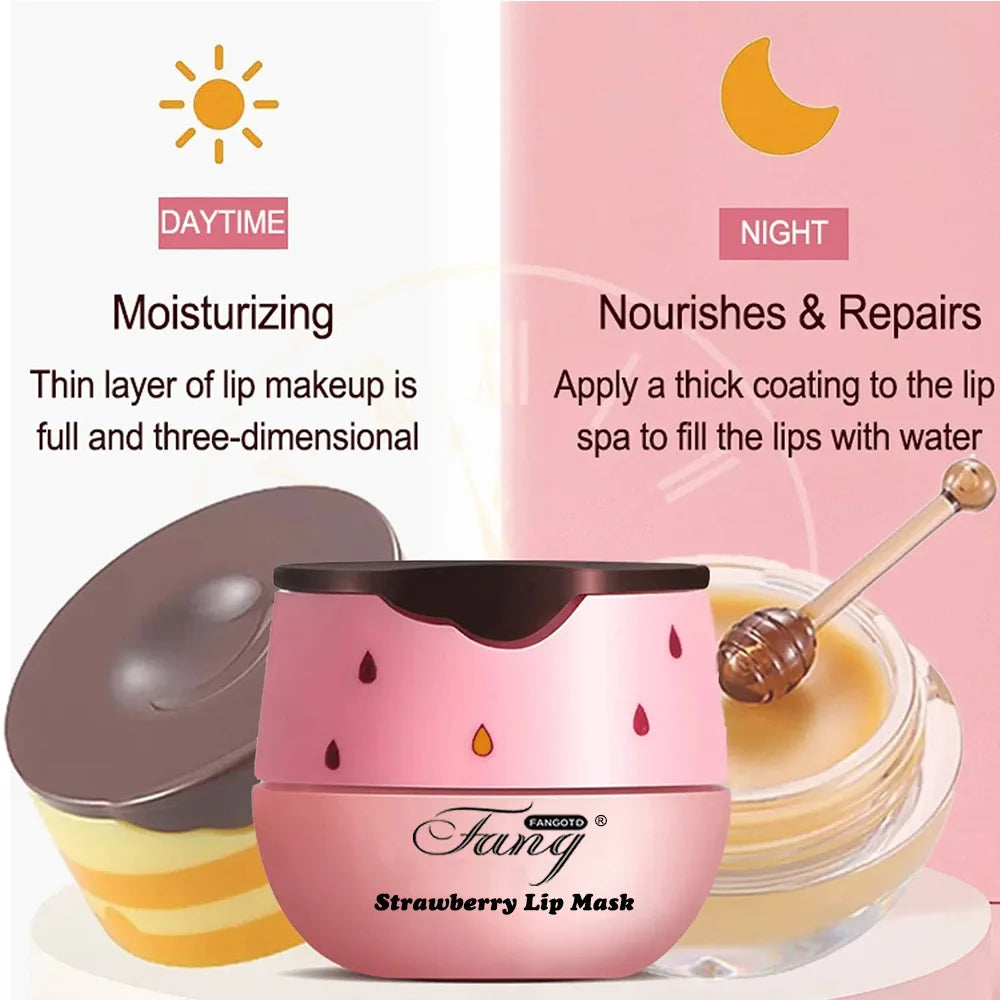 Indulge Your Lips with Our 5.5G Strawberry Honey Lip Sleep Mask - Nourishing Moisturizing Lip Gloss for Nighttime Care