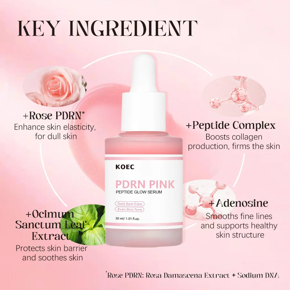 Transform Your Skin with the 30Ml Salmon PDRN Pink Peptide Glow Facial Serum - Dark Spot Care for Even Tone, Enhanced Elasticity, and Smoother Skin!