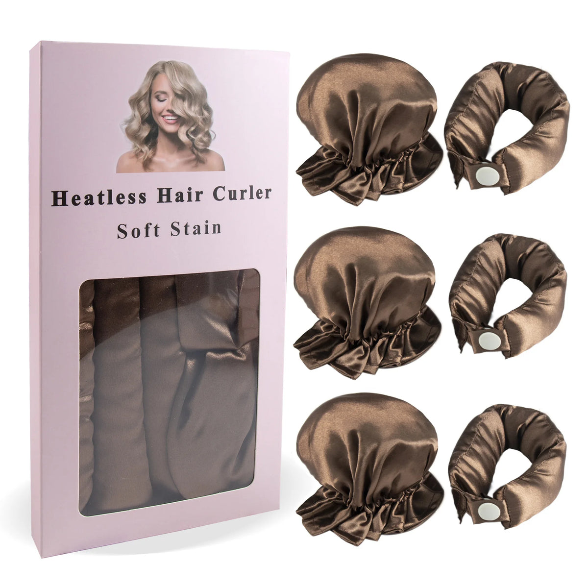 Transform Your Hair Overnight with Our 3Pc Satin Heatless Curling Rod Set - Perfect for Long Hair Styling!