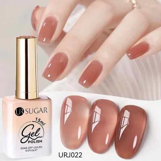 Transform Your Nails with 15ml Jelly Milky White Translucent Gel Polish - Semi-Permanent UV Nail Art Varnish for Stunning Results