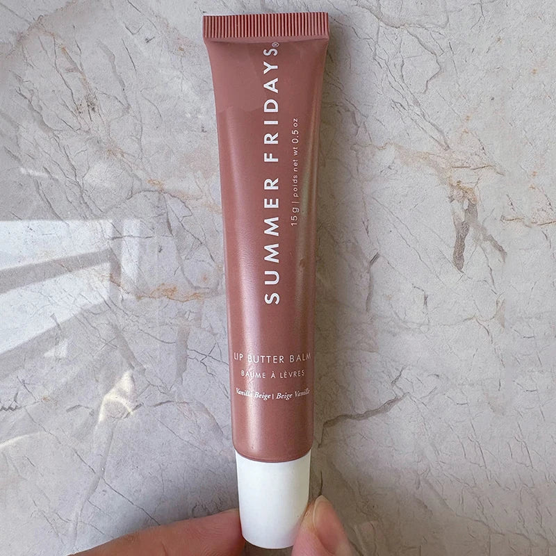 Vanilla Beige Lip Balm & Transparent Lipstick Set - Moisturizing Lip Makeup with Smooth Soft Tube & Mirror Gloss