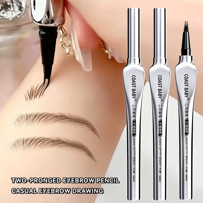 Elevate Your Brow Game with the Beginner-Friendly 2 Forks Tip Eyebrow Pen COAST BABY – Waterproof, Long-Lasting, and Smudge-Proof!