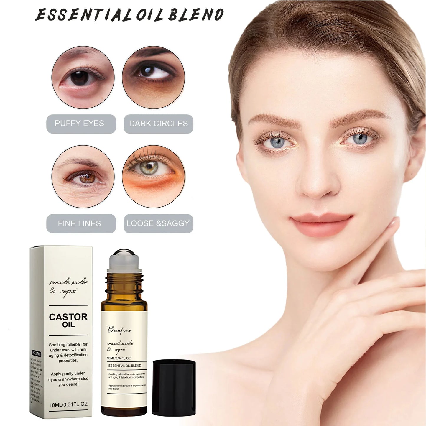 Revitalize Your Eyes with Our Castor Oil Eye Serum - Anti-Wrinkle, Dark Circle Removal, and Puffiness Reduction for Youthful, Radiant Skin!