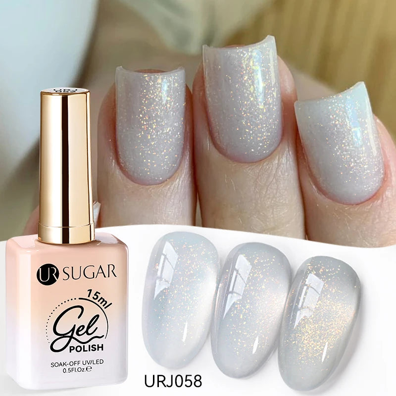 Transform Your Nails with 15ml Jelly Milky White Translucent Gel Polish - Semi-Permanent UV Nail Art Varnish for Stunning Results