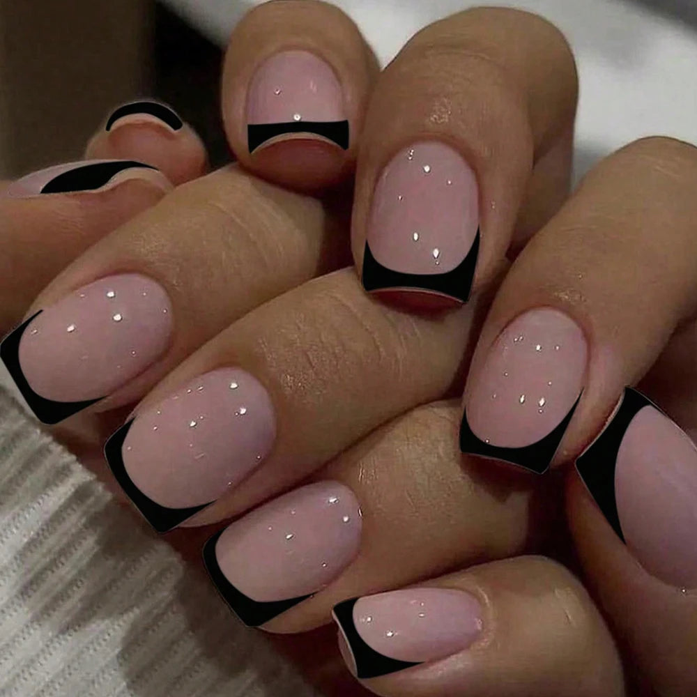 Elevate Your Style with 24Pcs Short Square Fake Nails - Cute Bride Heart White French Tips for Effortless Glam!