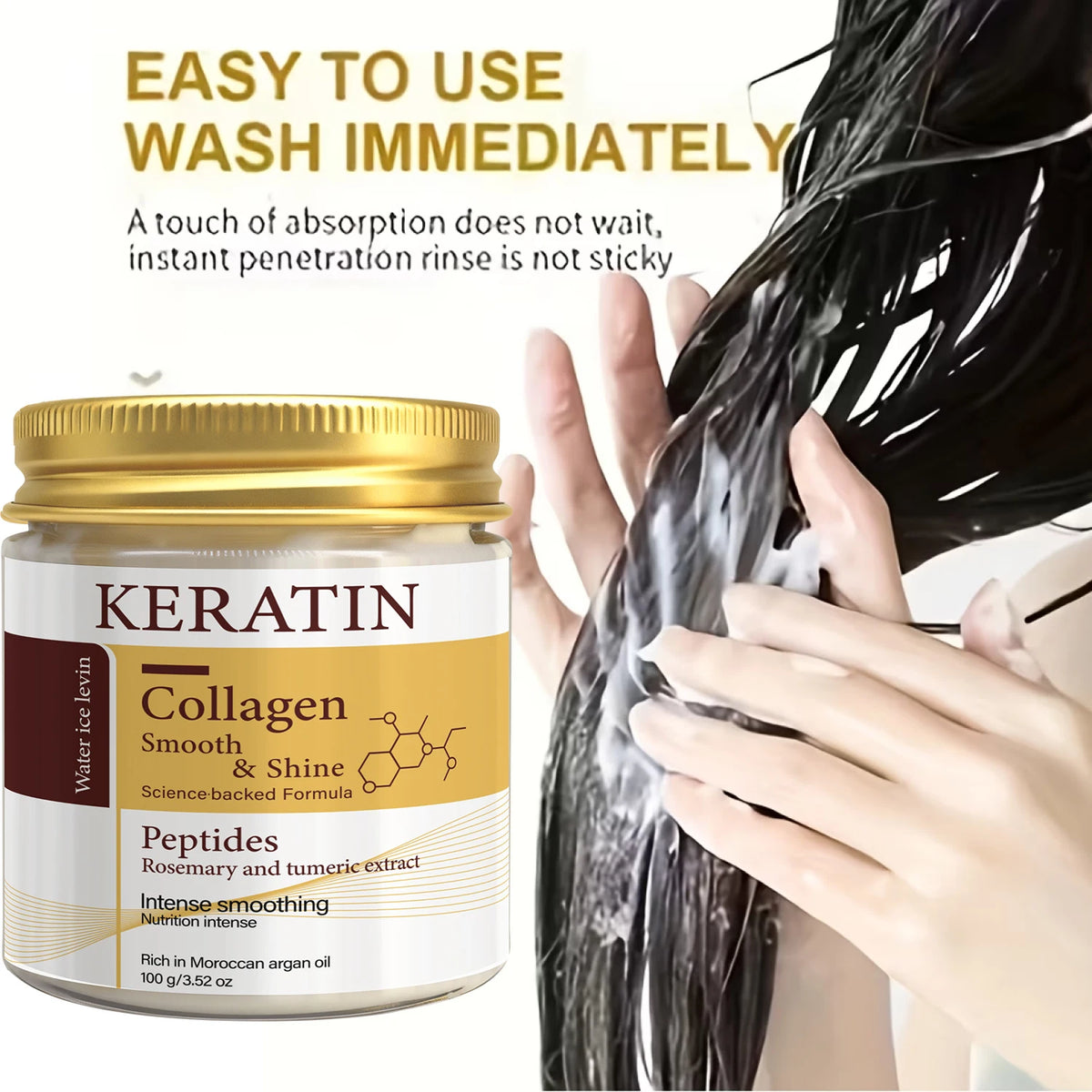 Revitalize Your Hair with Our Keratin Collagen Hair Mask – Intense Smoothing & Shine for All Hair Types!