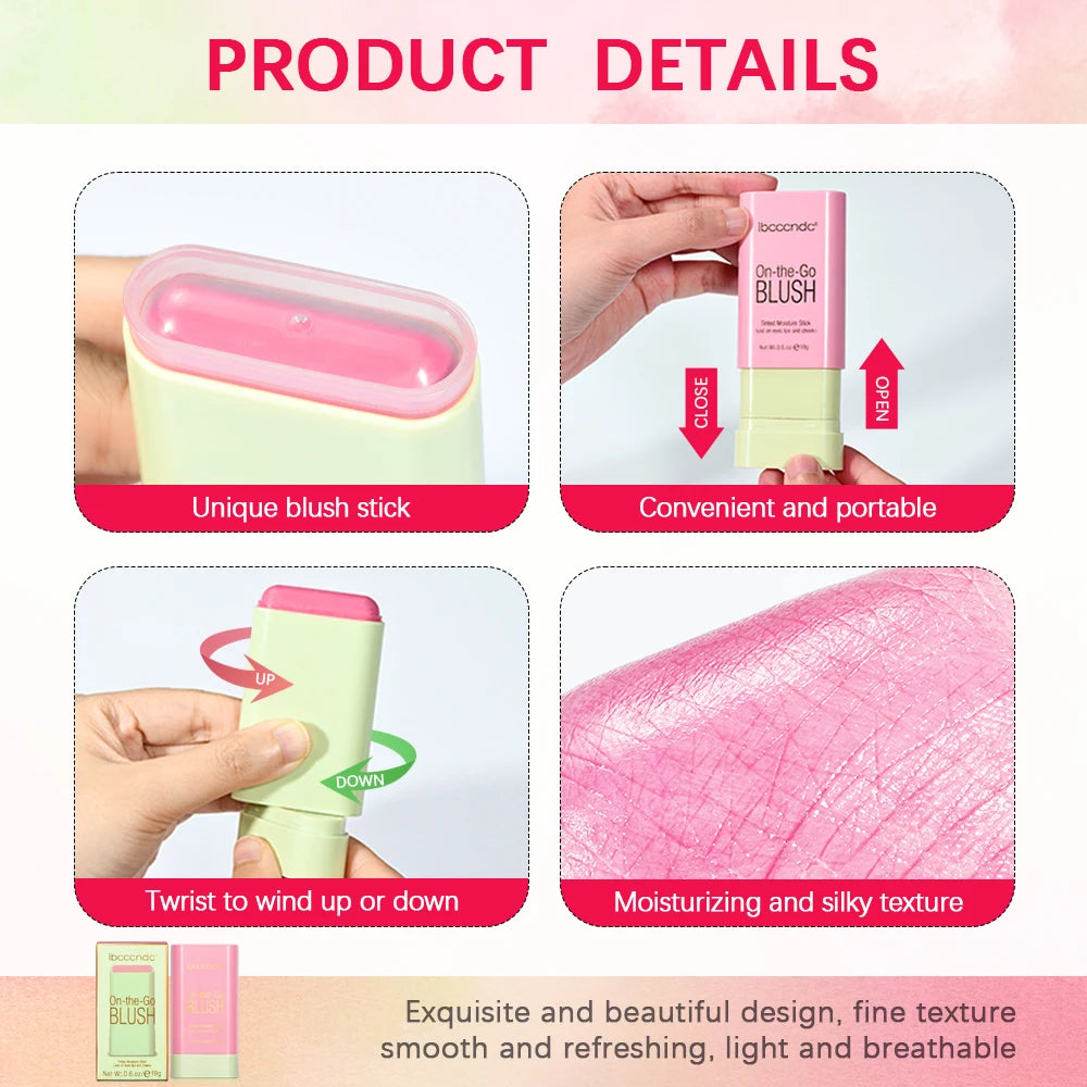 Elevate Your Look with Our Waterproof Blush Stick - Easy Color Rouge for a Brightened Skin Tone