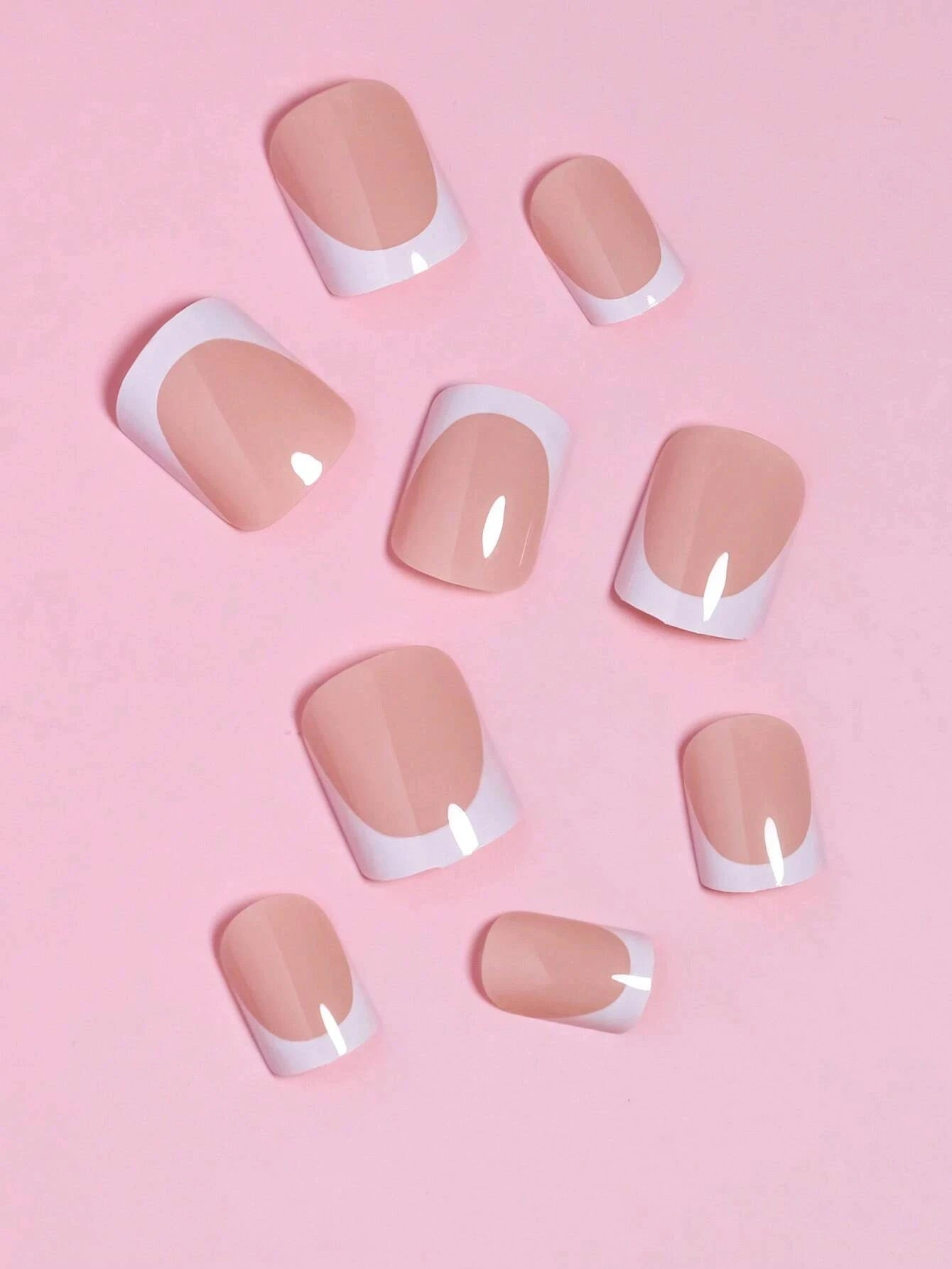 Elevate Your Style with 24Pcs Short Square Fake Nails - Cute Bride Heart White French Tips for Effortless Glam!