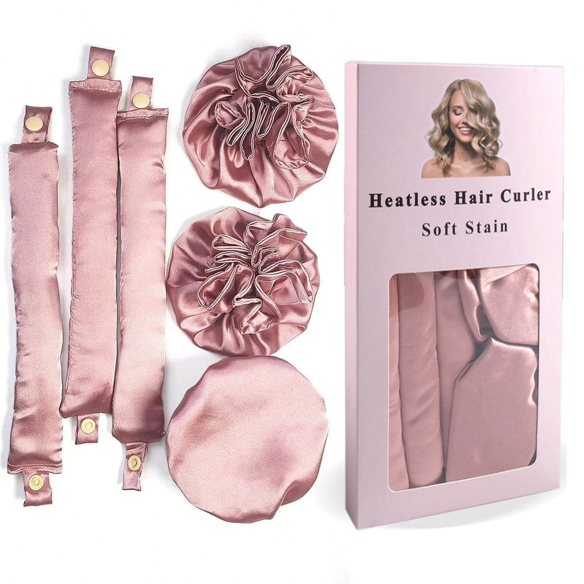 Transform Your Hair Overnight with Our 3Pc Satin Heatless Curling Rod Set - Perfect for Long Hair Styling!