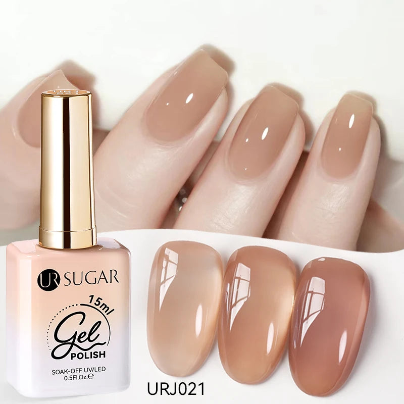 Transform Your Nails with 15ml Jelly Milky White Translucent Gel Polish - Semi-Permanent UV Nail Art Varnish for Stunning Results
