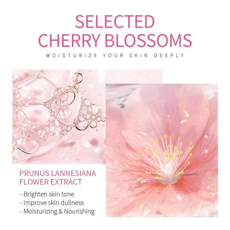 Revitalize Your Skin with LAIKOU Cherry Blossom Cleanser - Gentle Deep Clean for Oily Skin, Brightening & Moisturizing Face Wash