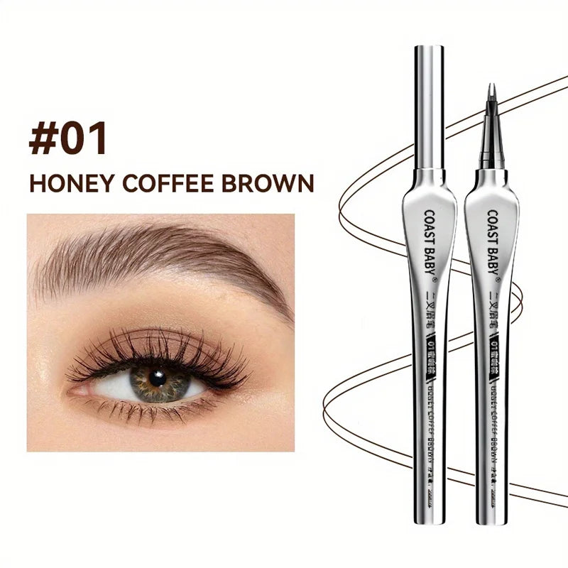 Elevate Your Brow Game with the Beginner-Friendly 2 Forks Tip Eyebrow Pen COAST BABY – Waterproof, Long-Lasting, and Smudge-Proof!