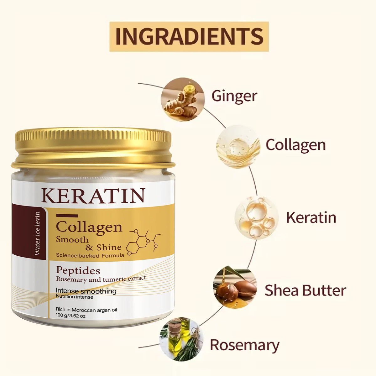 Revitalize Your Hair with Our Keratin Collagen Hair Mask – Intense Smoothing & Shine for All Hair Types!