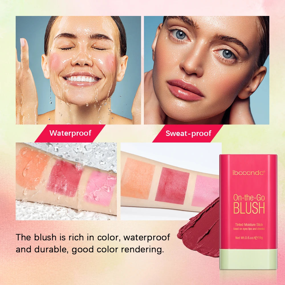 Elevate Your Look with Our Waterproof Blush Stick - Easy Color Rouge for a Brightened Skin Tone