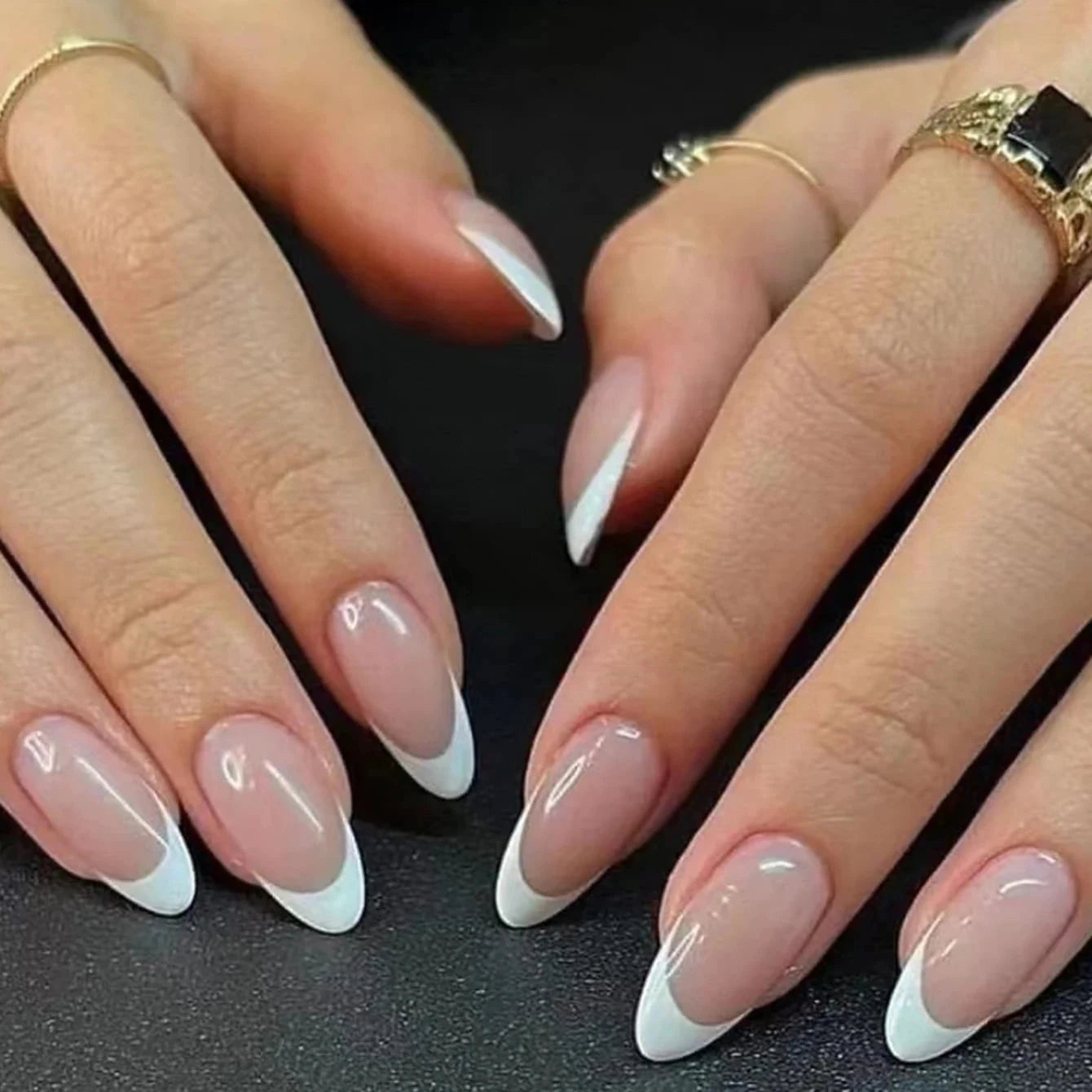 Elevate Your Style with 24Pcs Short Square Fake Nails - Cute Bride Heart White French Tips for Effortless Glam!