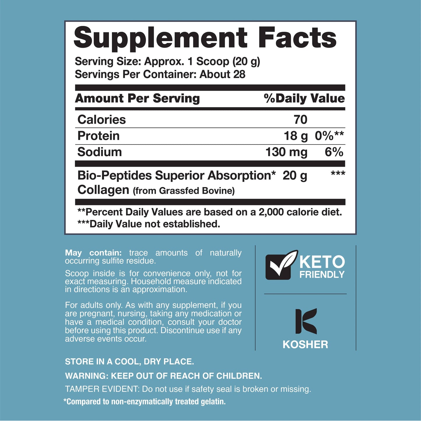 Neocell Collagen Peptides Powder 20Oz - Grassfed Protein Supplement - Advanced with 18 Essential Amino Acids
