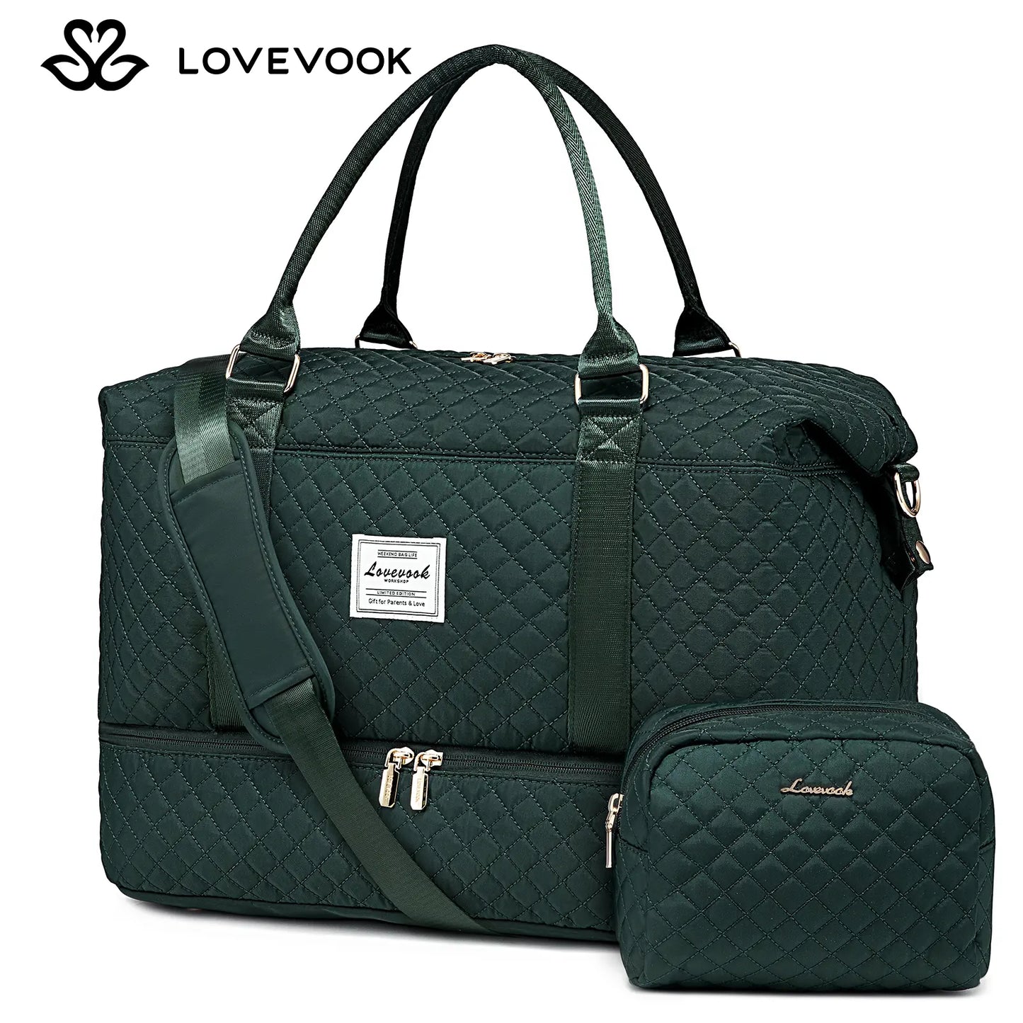 LOVEVOOK Weekender Bag Travel Duffel Bag with Shoe Compartment and Toiletry Bag for Women, Hospital Bag for Mom, Carry on Overnight Bag, Travel Essentials. Tiktokshopbacktoschool