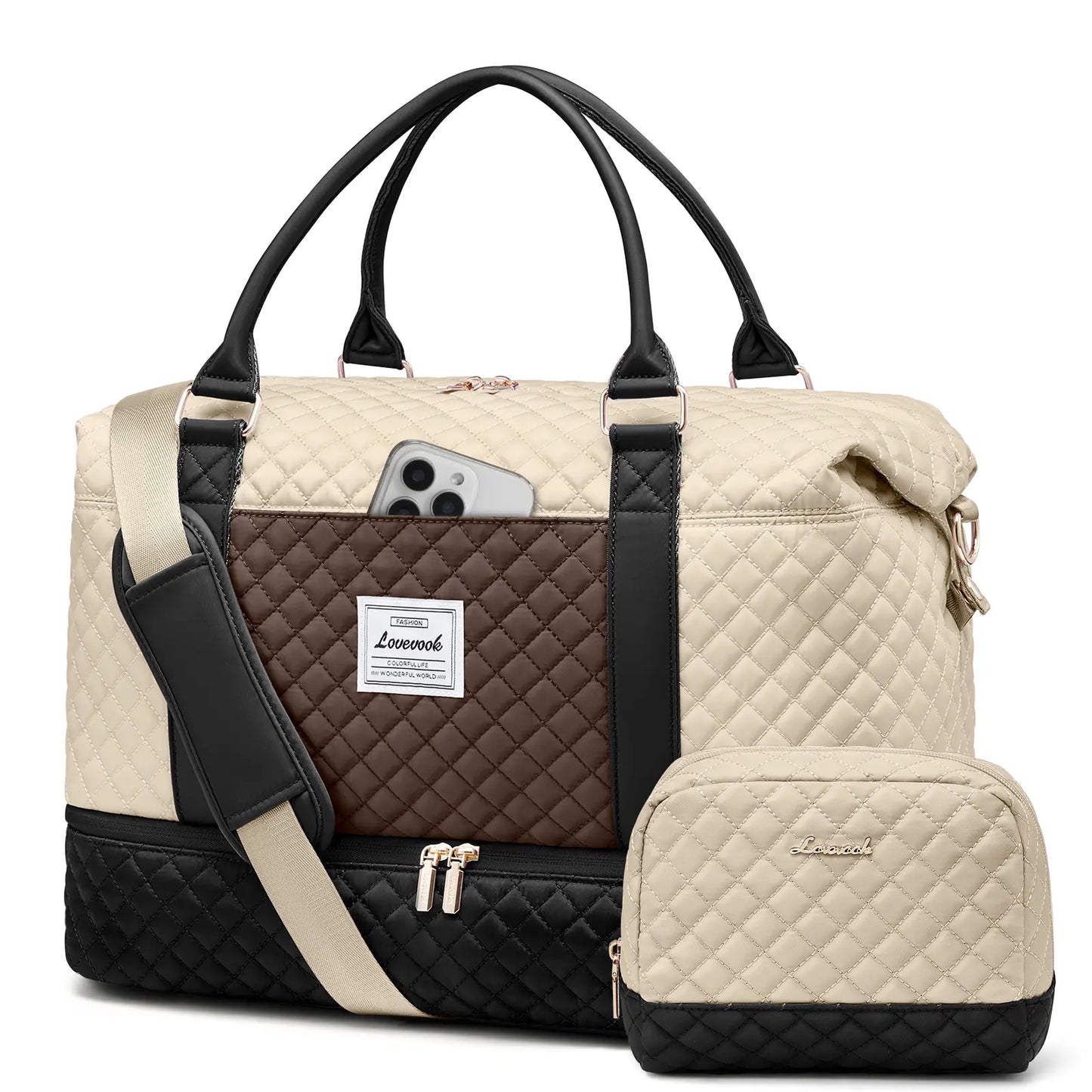 LOVEVOOK Weekender Bag Travel Duffel Bag with Shoe Compartment and Toiletry Bag for Women, Hospital Bag for Mom, Carry on Overnight Bag, Travel Essentials. Tiktokshopbacktoschool