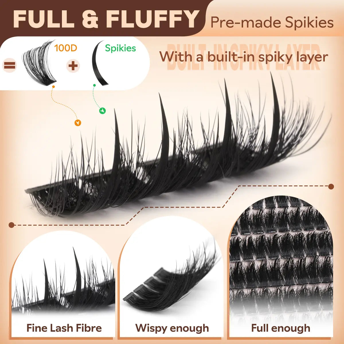 Goddvenus Spiky Slay Manga Lash Clusters with Spikes Pre-Spikes Wispy Cluster Eyelash Extensions Fluffy Anime Eyelashes Clusters Reusable Faux Mink Fairy Individual Lash Extension D Curve 12-18Mm 204 Pieces - Cosmetic, Makeup