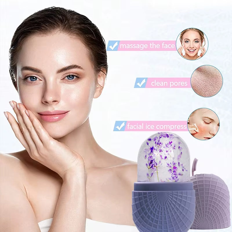 Face and Eye Ice Roller, Face Beauty Ice Roller, Facial Ice Massage Beauty Silicone, Reusable Leakproof Skin Care Tool