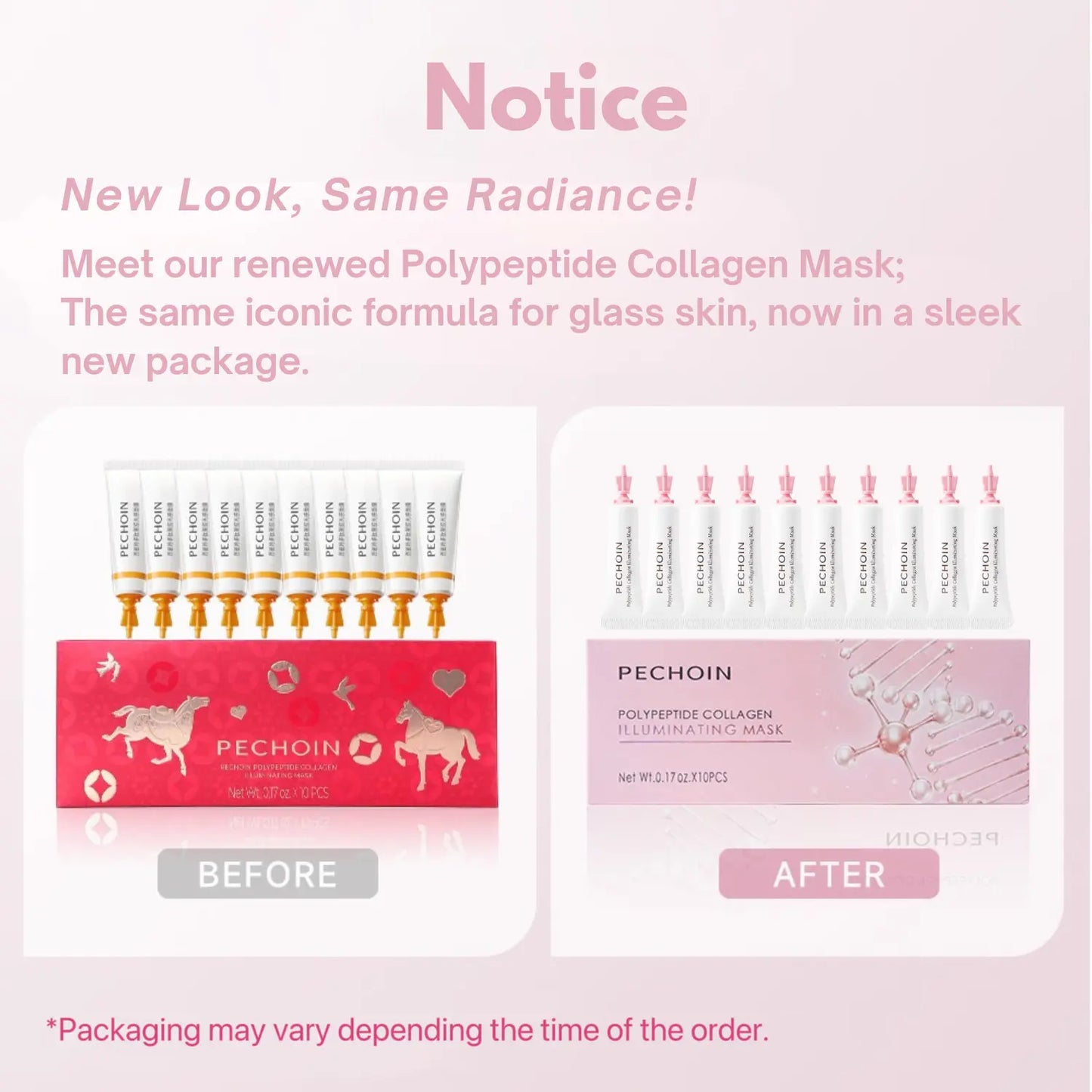 Revitalize Your Skin with Pechoin's Pink Polypeptide Collagen Illuminating Mask - Achieve a Dewy Glow and Firm-Looking Skin with This No-Rinse Cream-to-Clear Face Mask!