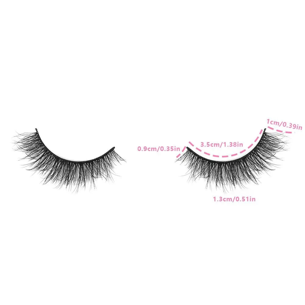 Natural False Eyelashes, 10 Pairs Fluffy Strip Lashes, DIY Faux Eyelash Extensions Kit, Natural Cat Eye Curl, Soft and Curly Fake Lashes for Women, Eye Makeup Cosmetic, DIY Dramatic Lashes