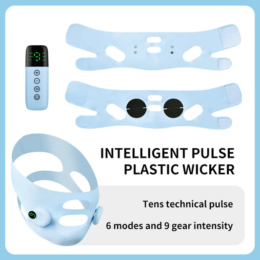 V-Shaped Face Machine Double Chin Reducer, Electric Double Chin Reducer & Face Lifting Device with 6 Modes 9 Intensity Levels